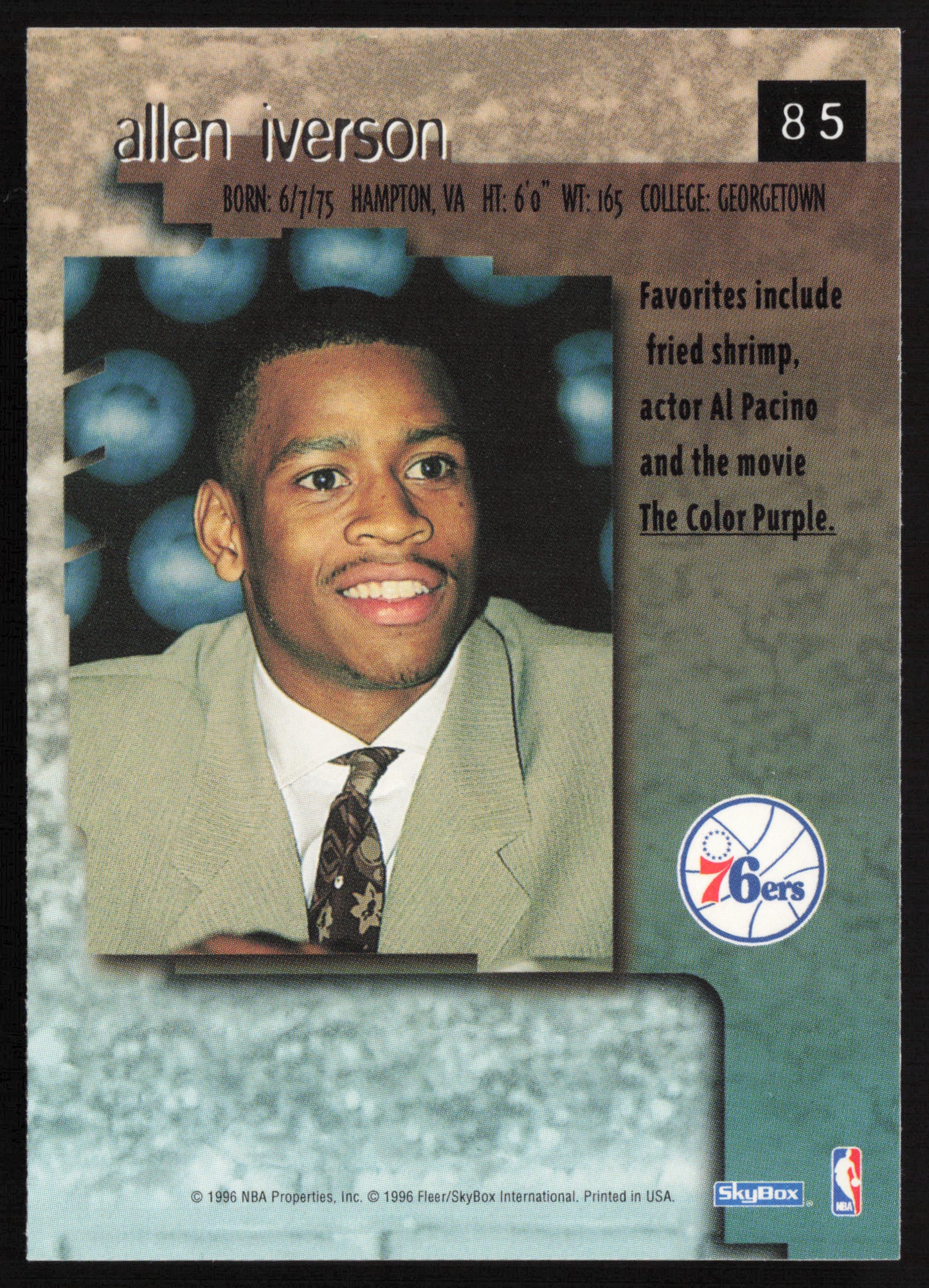 1996-97 SkyBox Premium #85 Allen Iverson