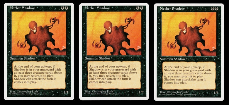 3x NETHER SHADOW Magic The Gathering MTG 4th Edition Unplayed NM-MINT QTY 3