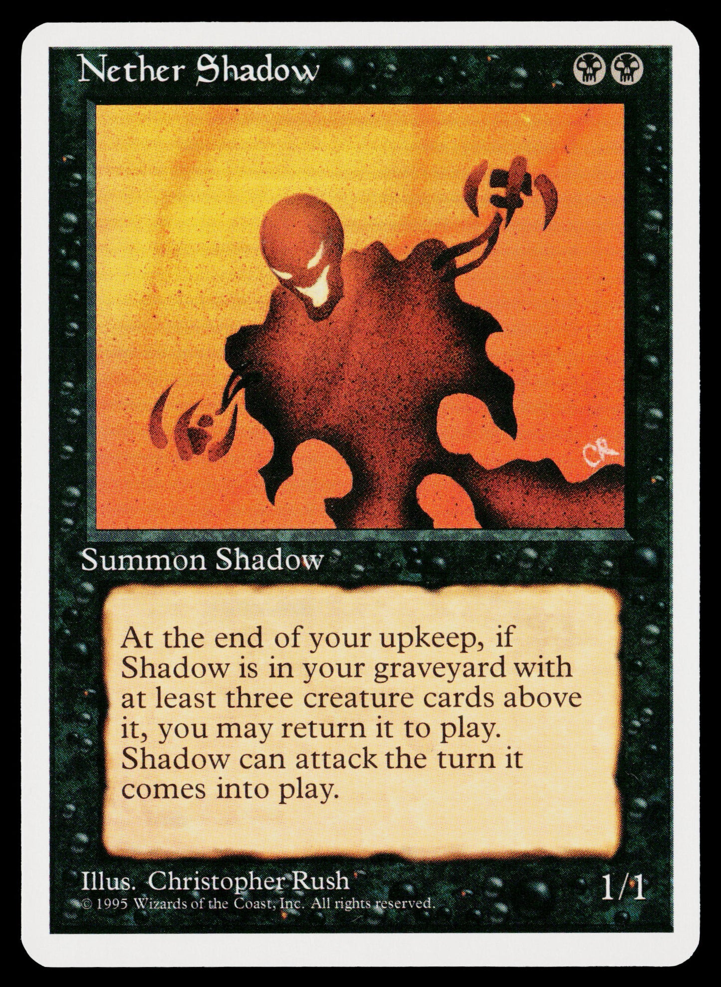 3x NETHER SHADOW Magic The Gathering MTG 4th Edition Unplayed NM-MINT QTY 3