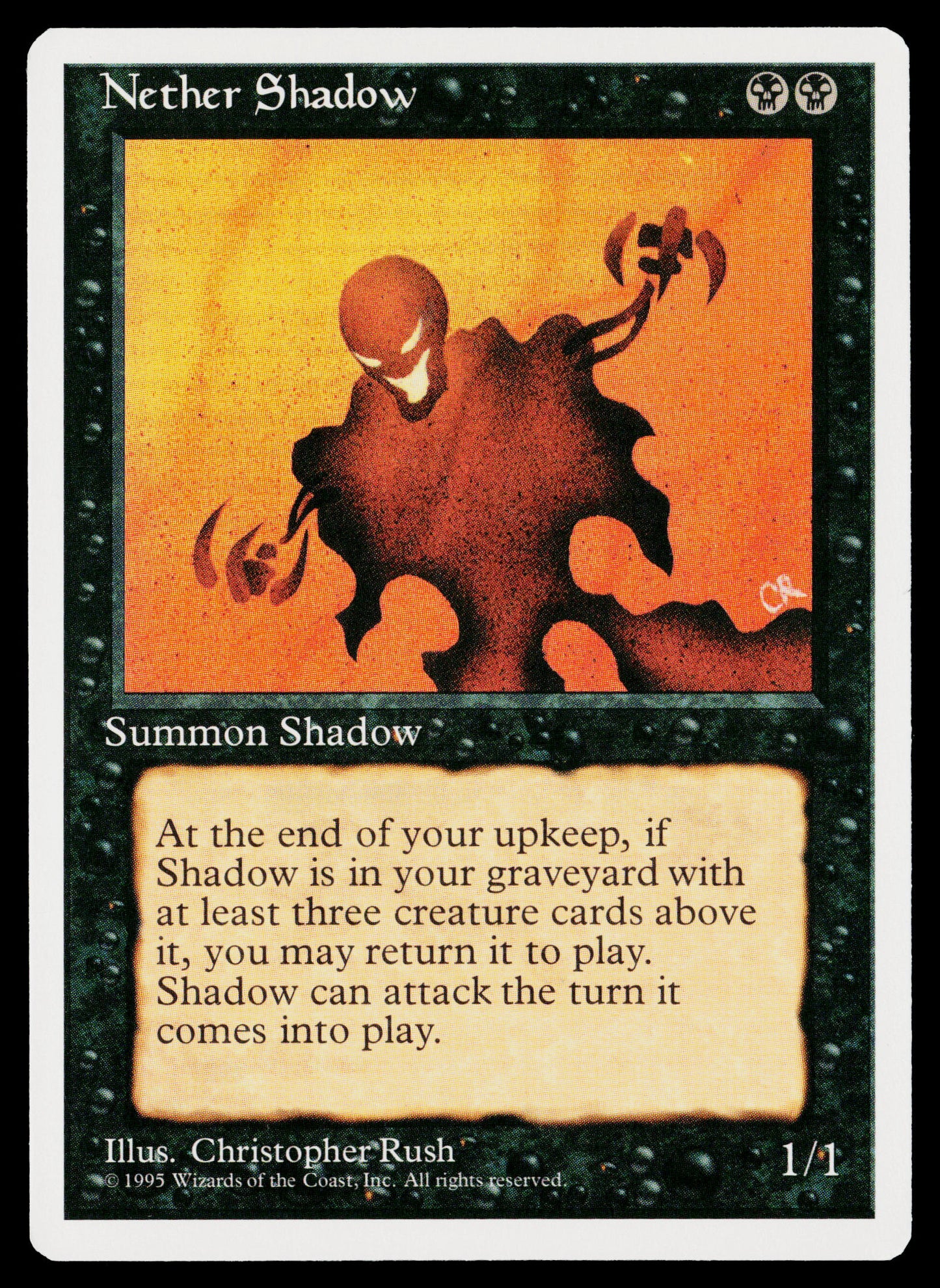 3x NETHER SHADOW Magic The Gathering MTG 4th Edition Unplayed NM-MINT QTY 3
