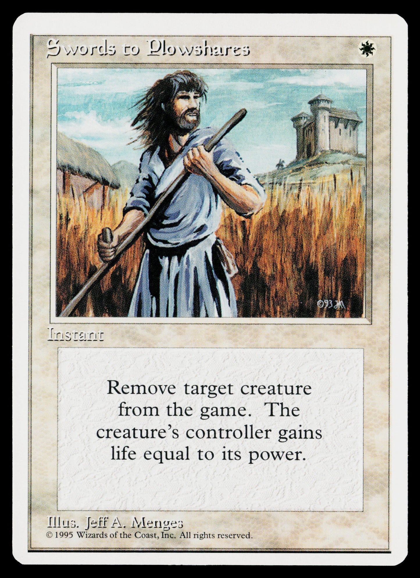 SWORDS TO PLOWSHARES Magic The Gathering MTG 4th Edition Unplayed NM-MINT