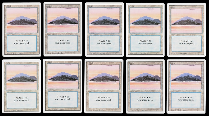 10x Basic Lands MTG REVISED NM-MINT ISLAND (A)