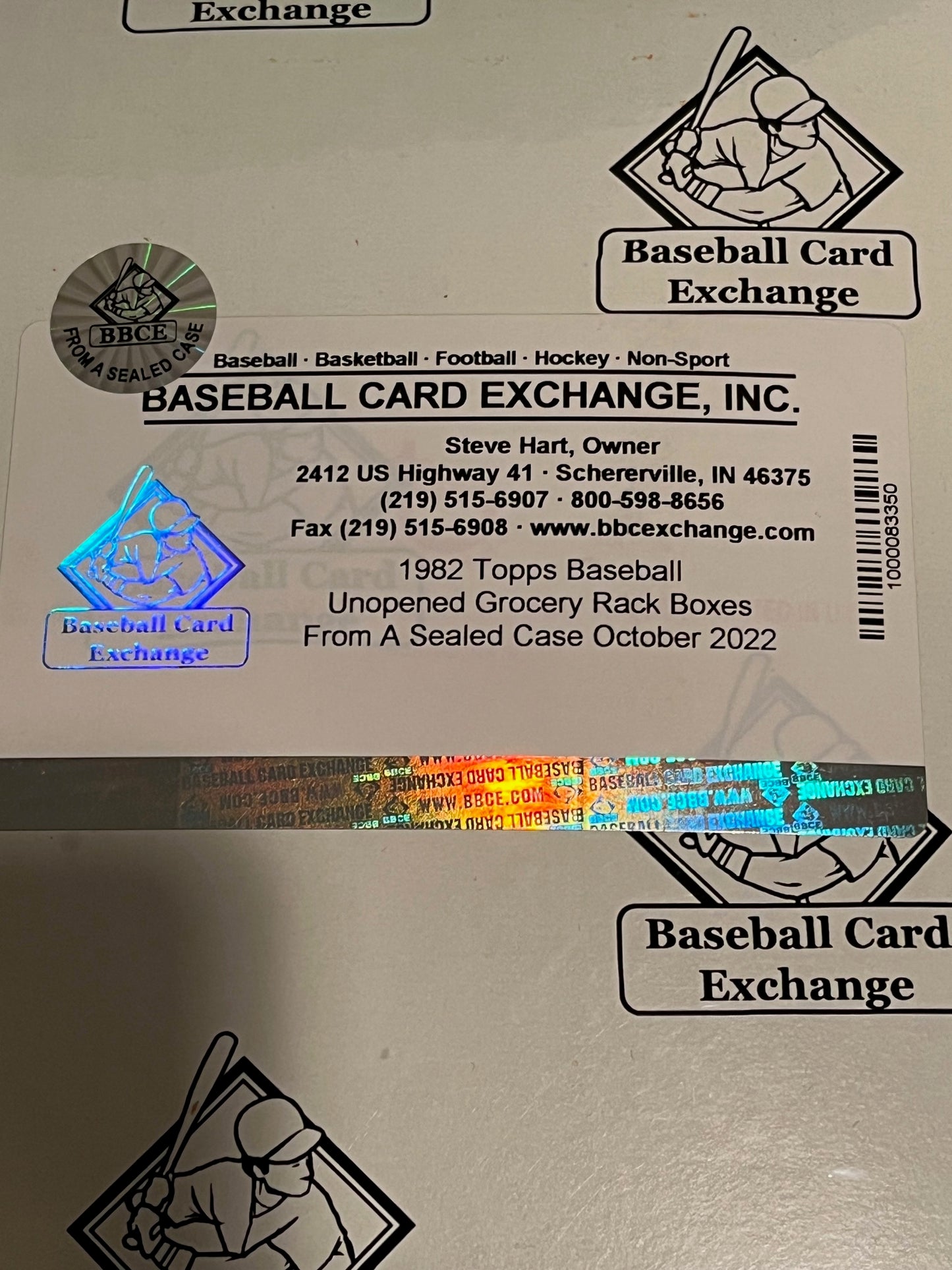 1982 Baseball BBCE FASC Grocery Rack Box