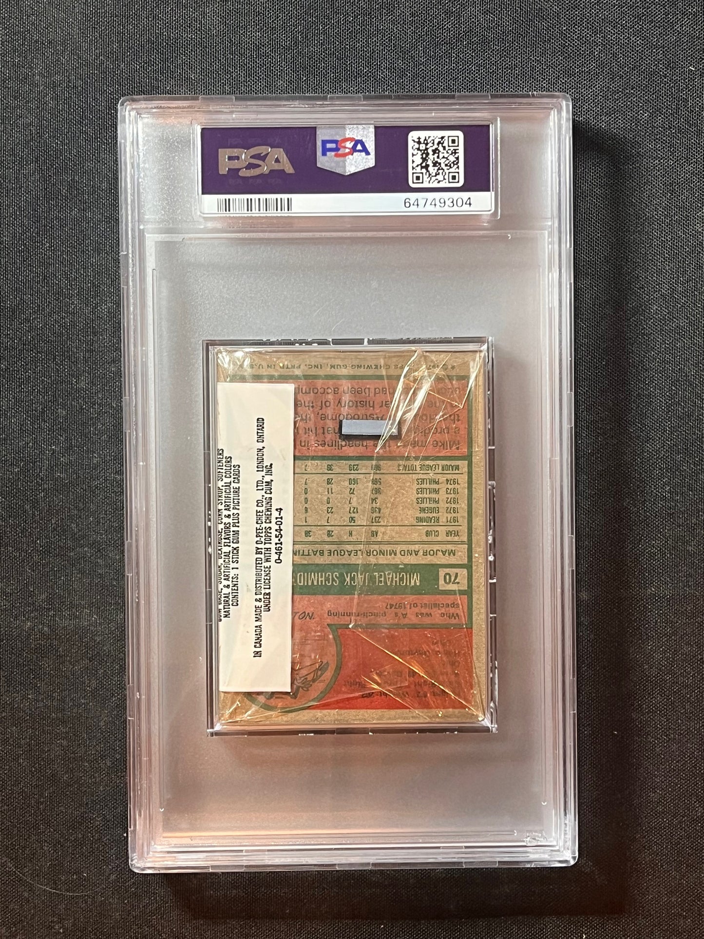 1975 Topps Baseball Cello Pack Dick Pole on top and Mike Schmidt on back PSA 9!