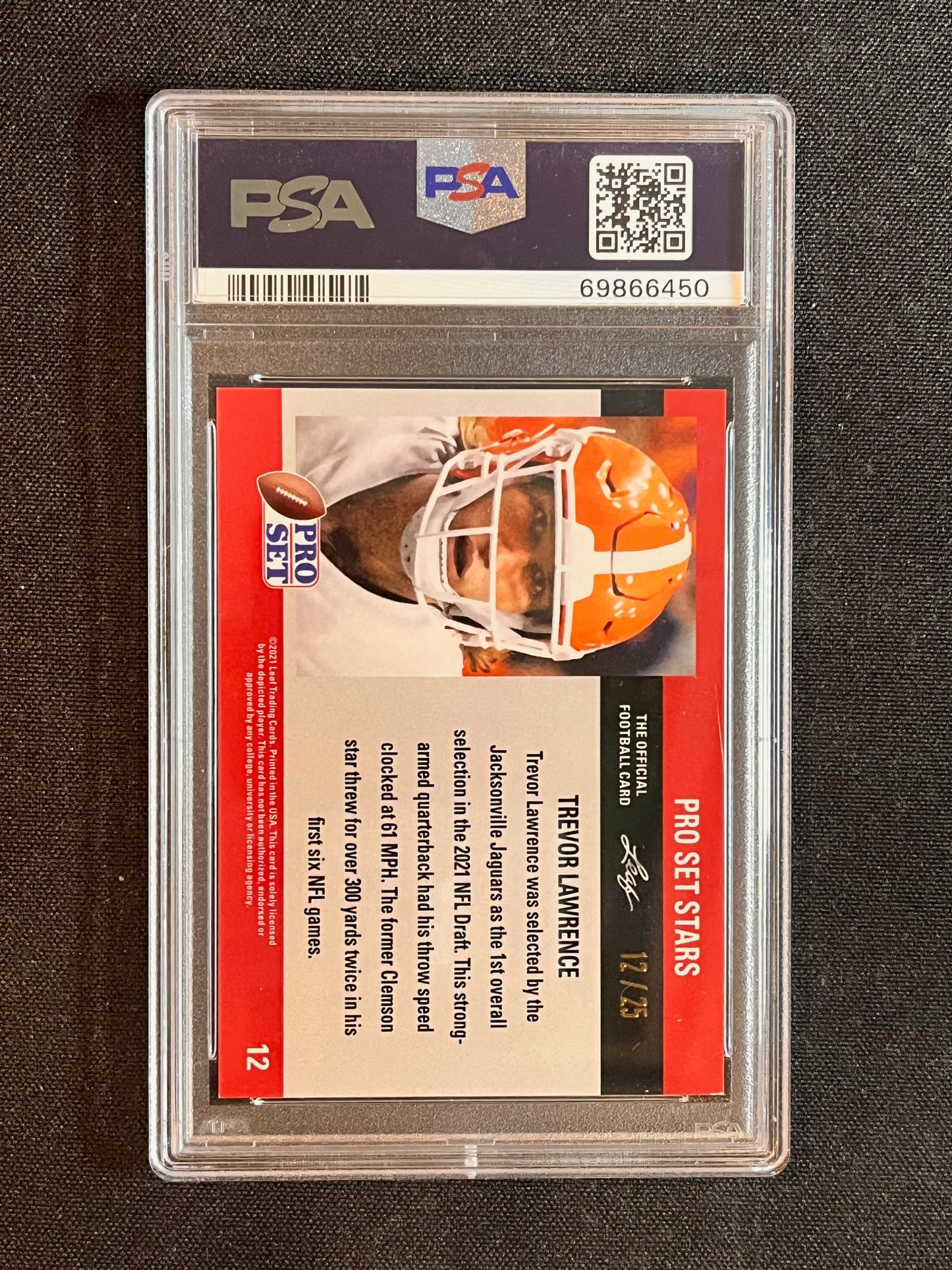 TREVOR LAWRENCE 2021 Leaf Metal PRO SET STARS PURPLE RAINBOW #17/25 PSA 9