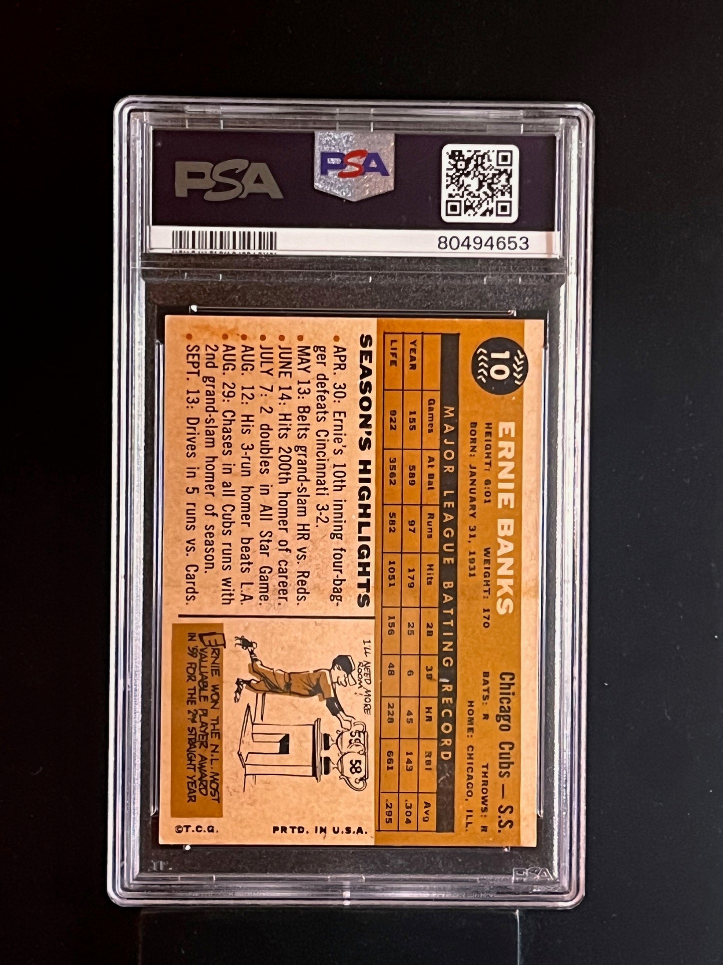 1960 Topps Ernie Banks PSA 4