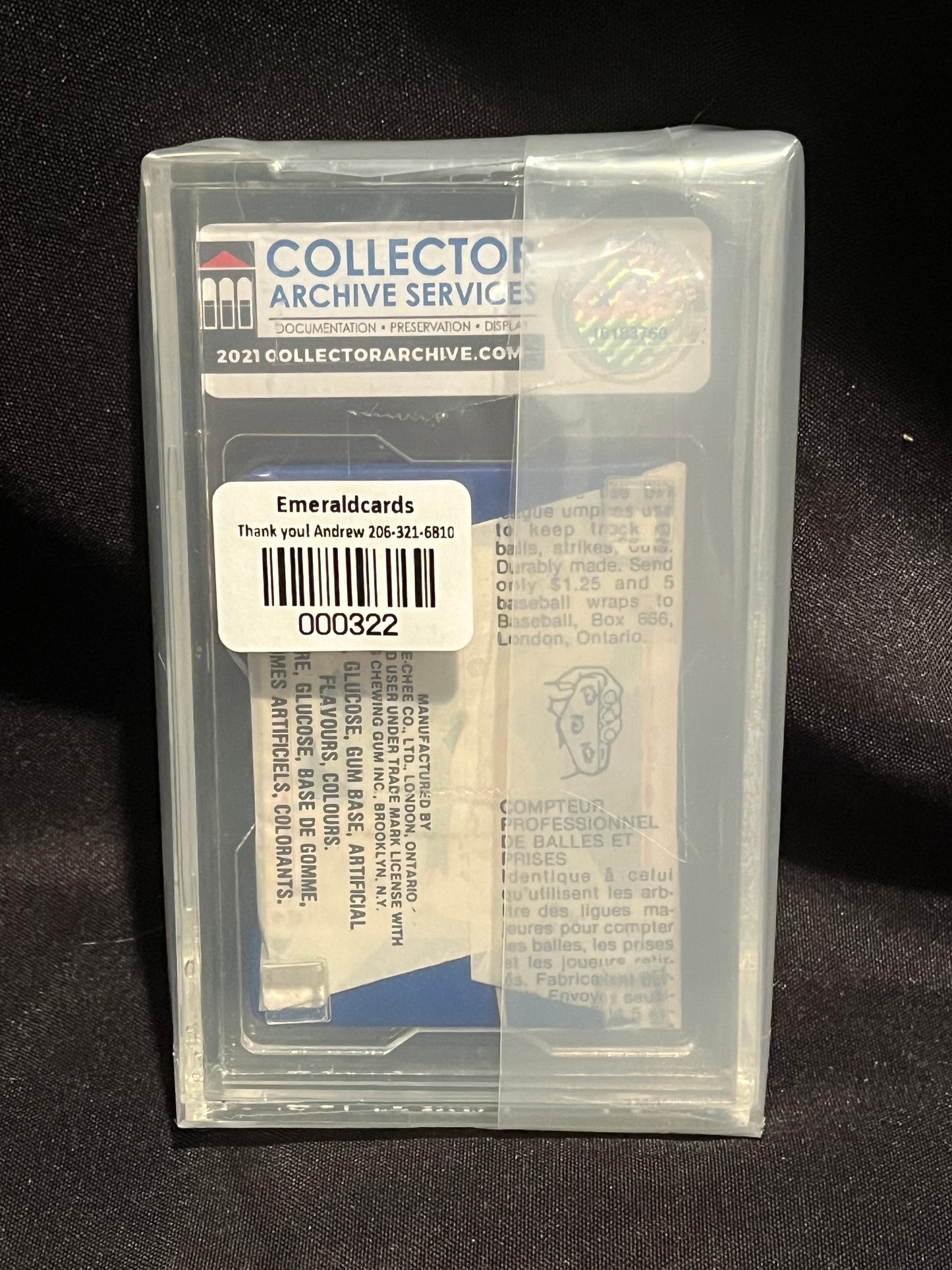 1983 O Pee Chee Graded baseball Wax Pack Ozzie Smith showing on back CAS 8