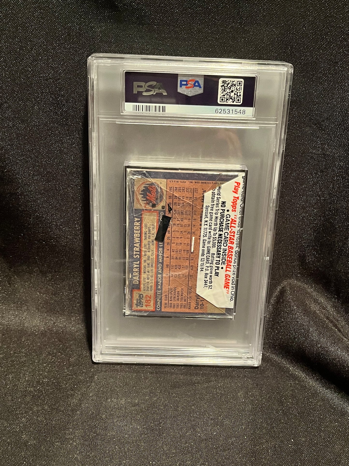 1984 Topps Baseball Cello Pack Darryl Strawberry RC on Back! PSA 8