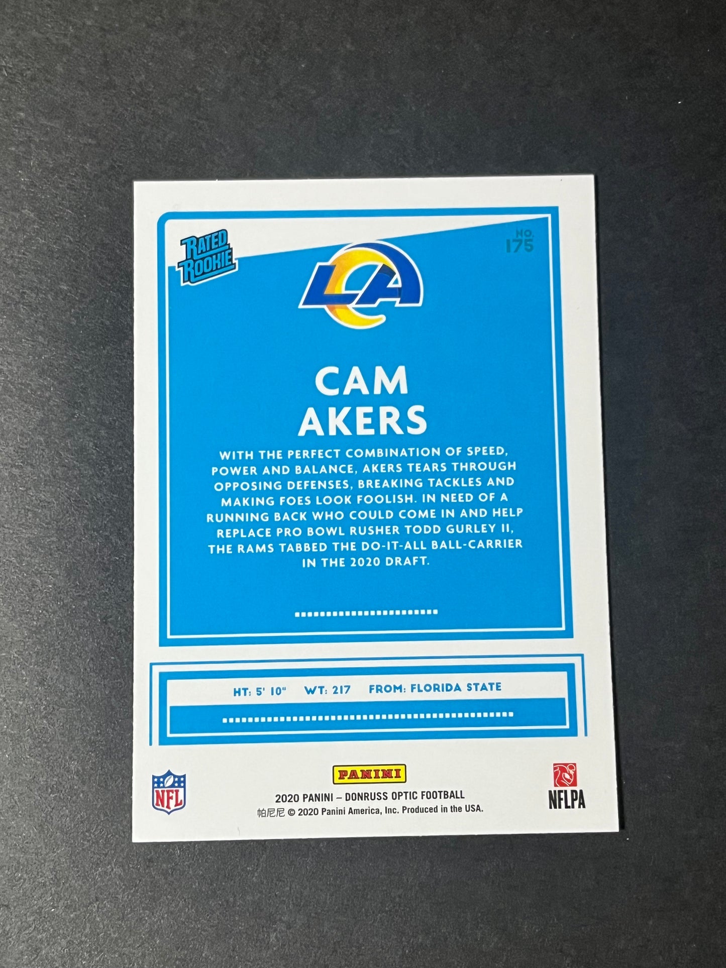 (4) Card Lot - 2020 Donruss Optic, Panini Contenders - Cam Akers RC