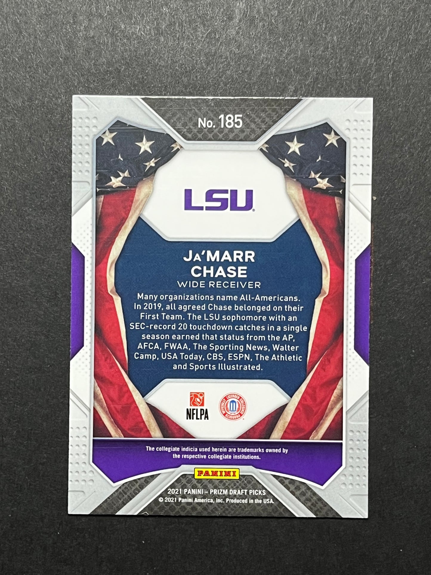 2021 Panini Prizm Ja'Marr Chase #185 RC LSU