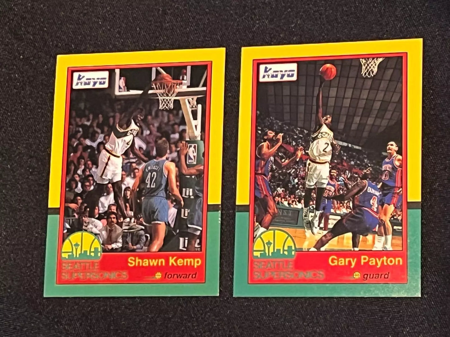 1990-91 KAYO Seattle Supersonics Sonics Team Sets - Shawn Kemp - Gary Payton
