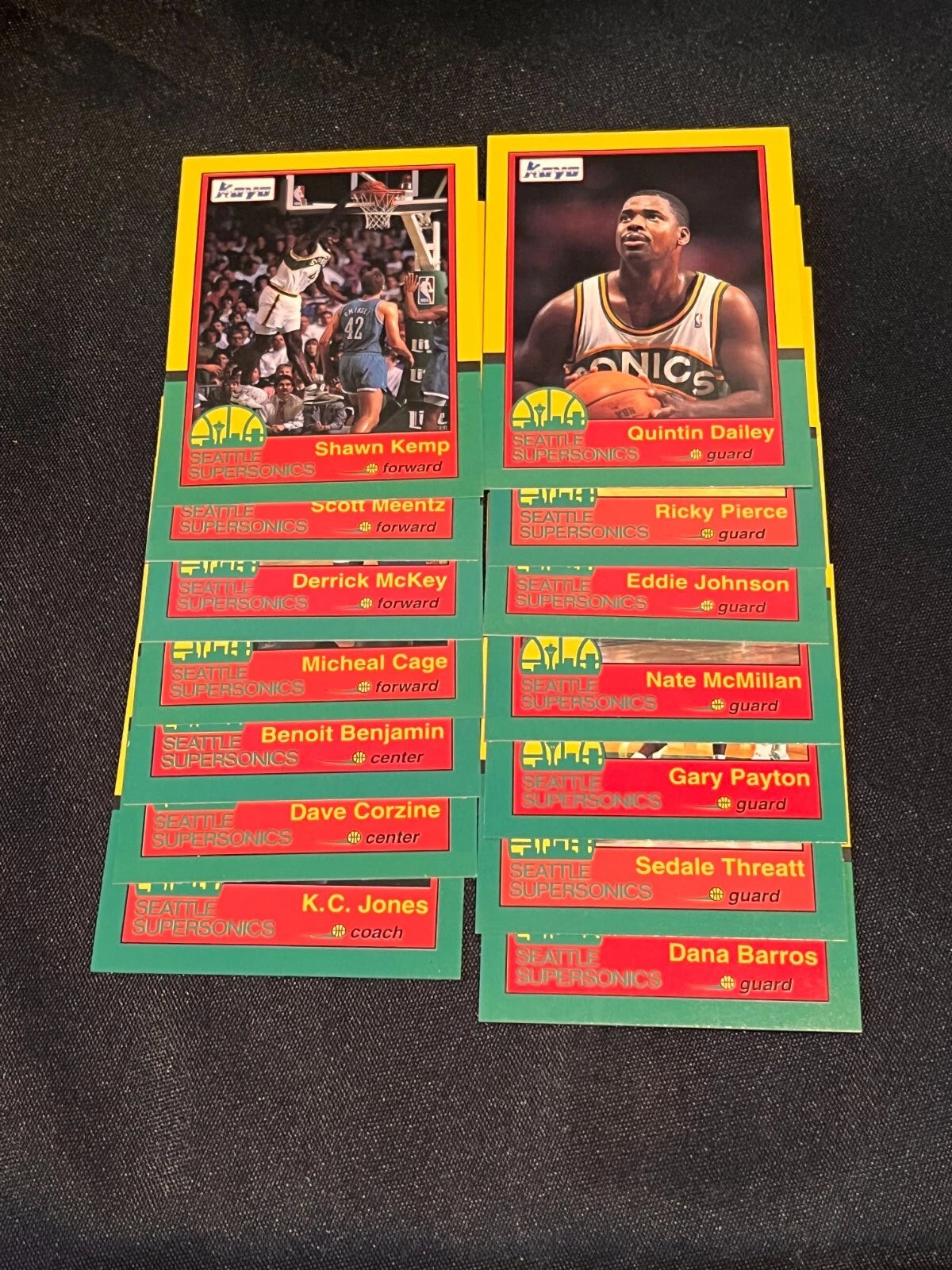 1990-91 KAYO Seattle Supersonics Sonics Team Sets - Shawn Kemp - Gary Payton