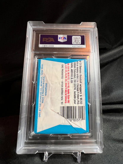 1983 Donruss Wax Pack PSA 9 w/ Pete rose on back