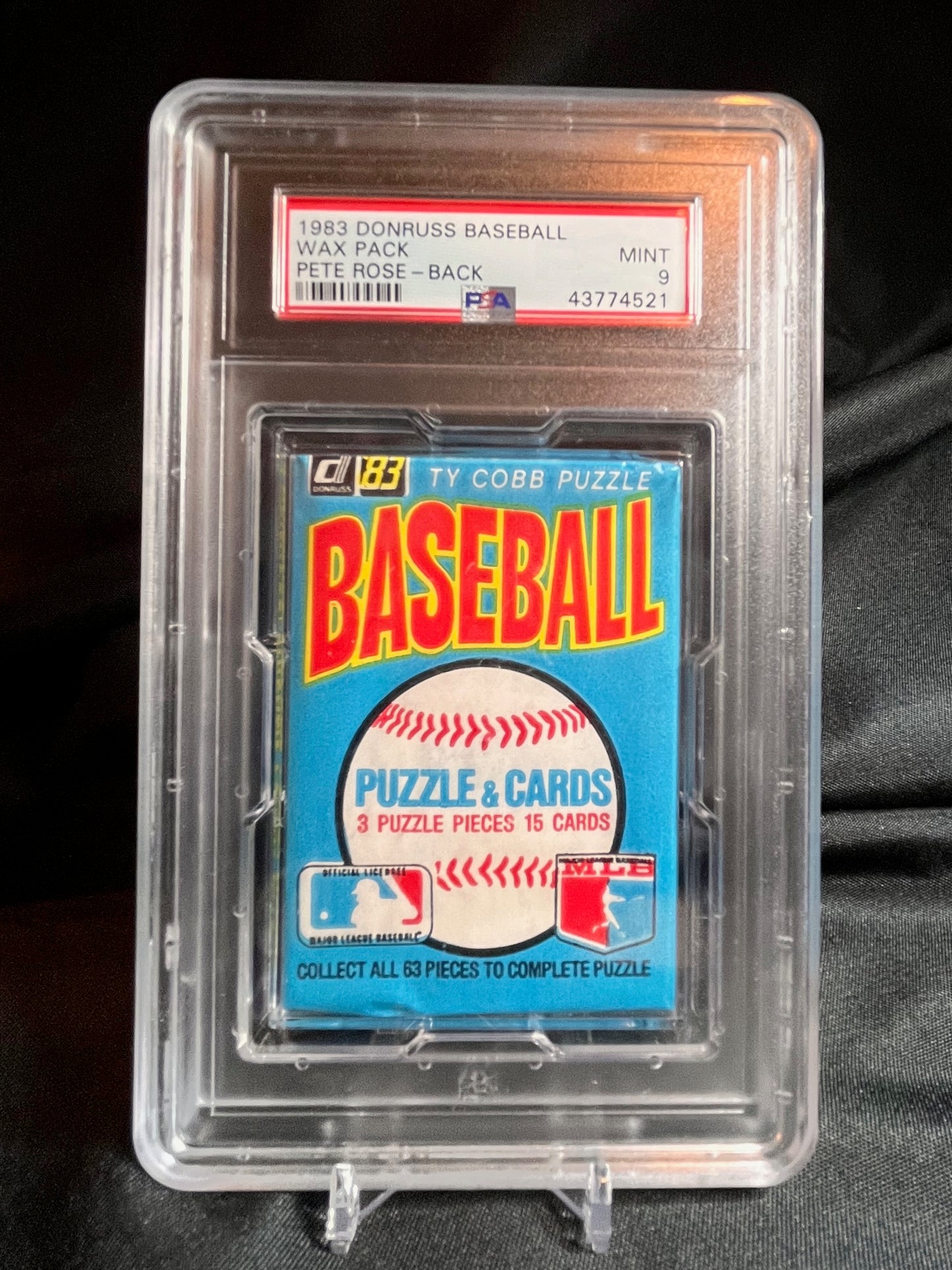 1983 Donruss Wax Pack PSA 9 w/ Pete rose on back