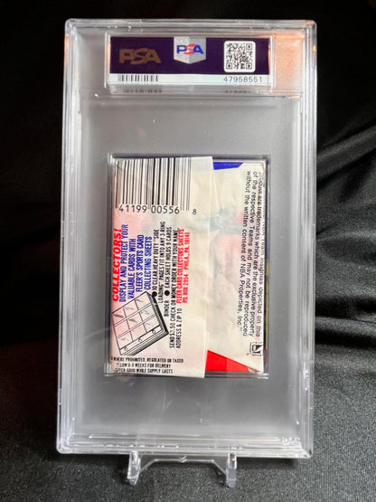 1989 Fleer Basketball Wax Pack with Michael Jordan Sticker on Top PSA 8
