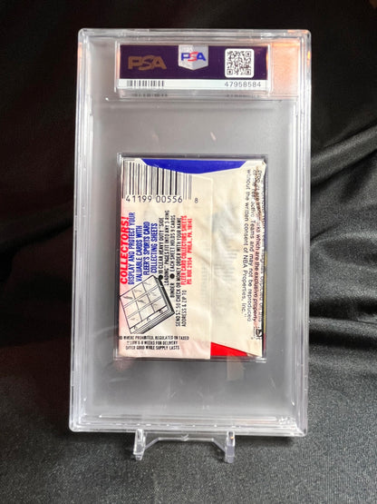 1989 Fleer Basketball Wax PSA 8 Chris Mullin Sticker on top!
