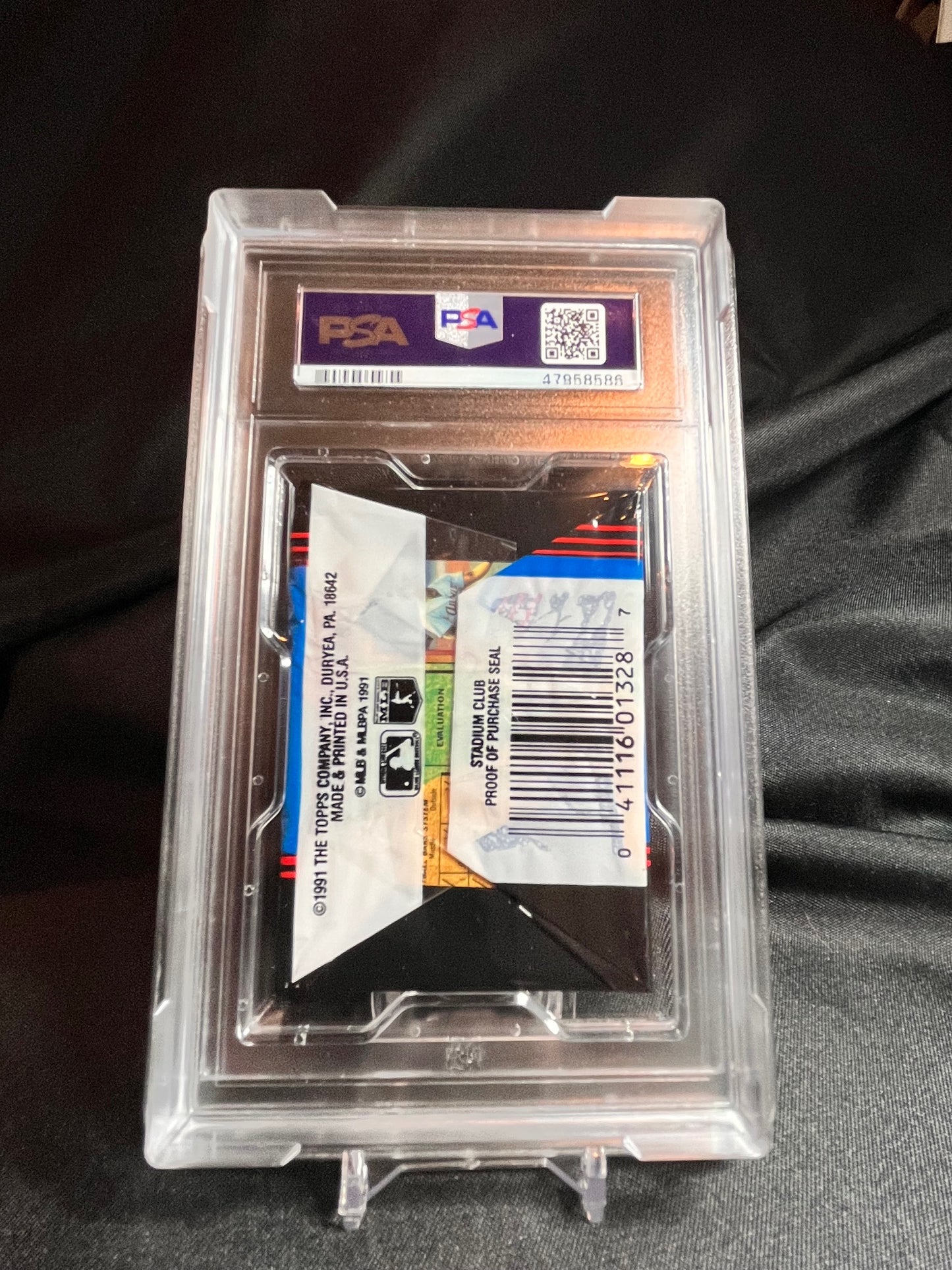1991 Stadium Club 1st Series Baseball Pack Frank Thomas Back PSA 9