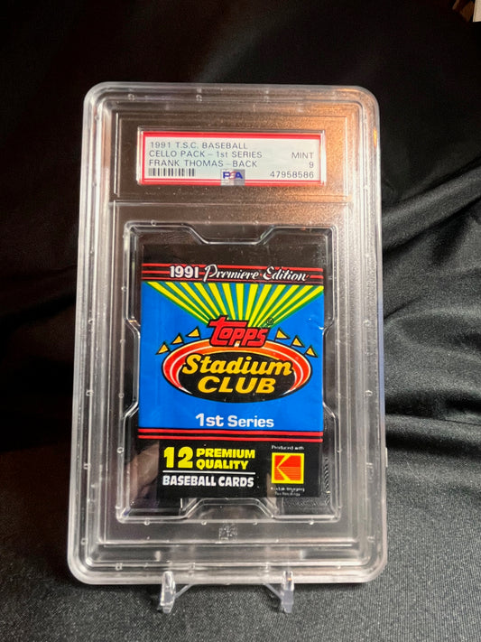 1991 Stadium Club 1st Series Baseball Pack Frank Thomas Back PSA 9