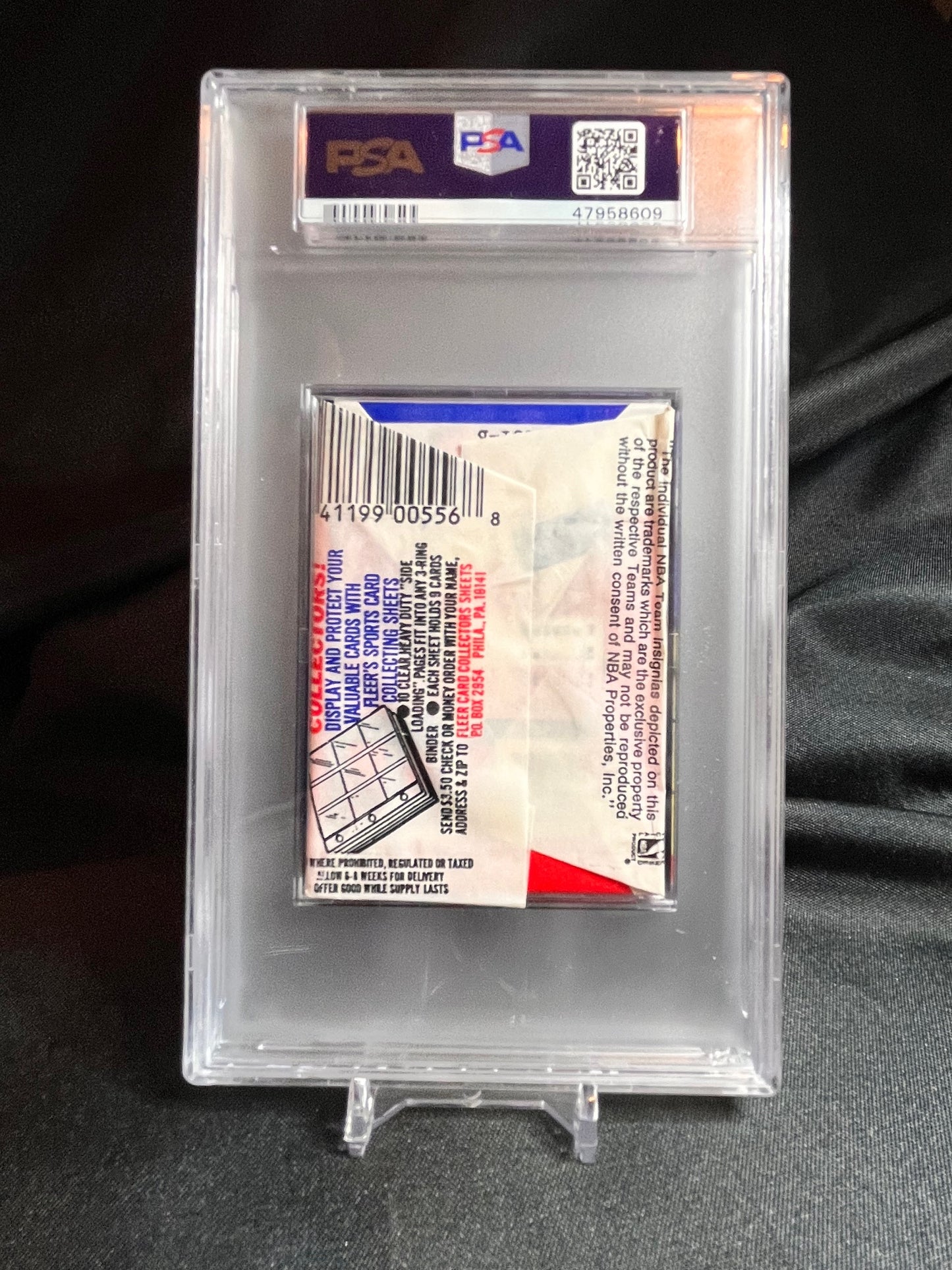 1989 Fleer Basketball Wax PSA 8 Isiah Thomas Sticker on top!