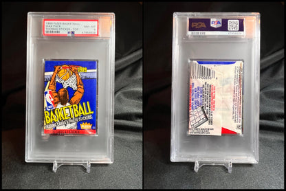 1989 Fleer Basketball Wax PSA 8 Isiah Thomas Sticker on top!