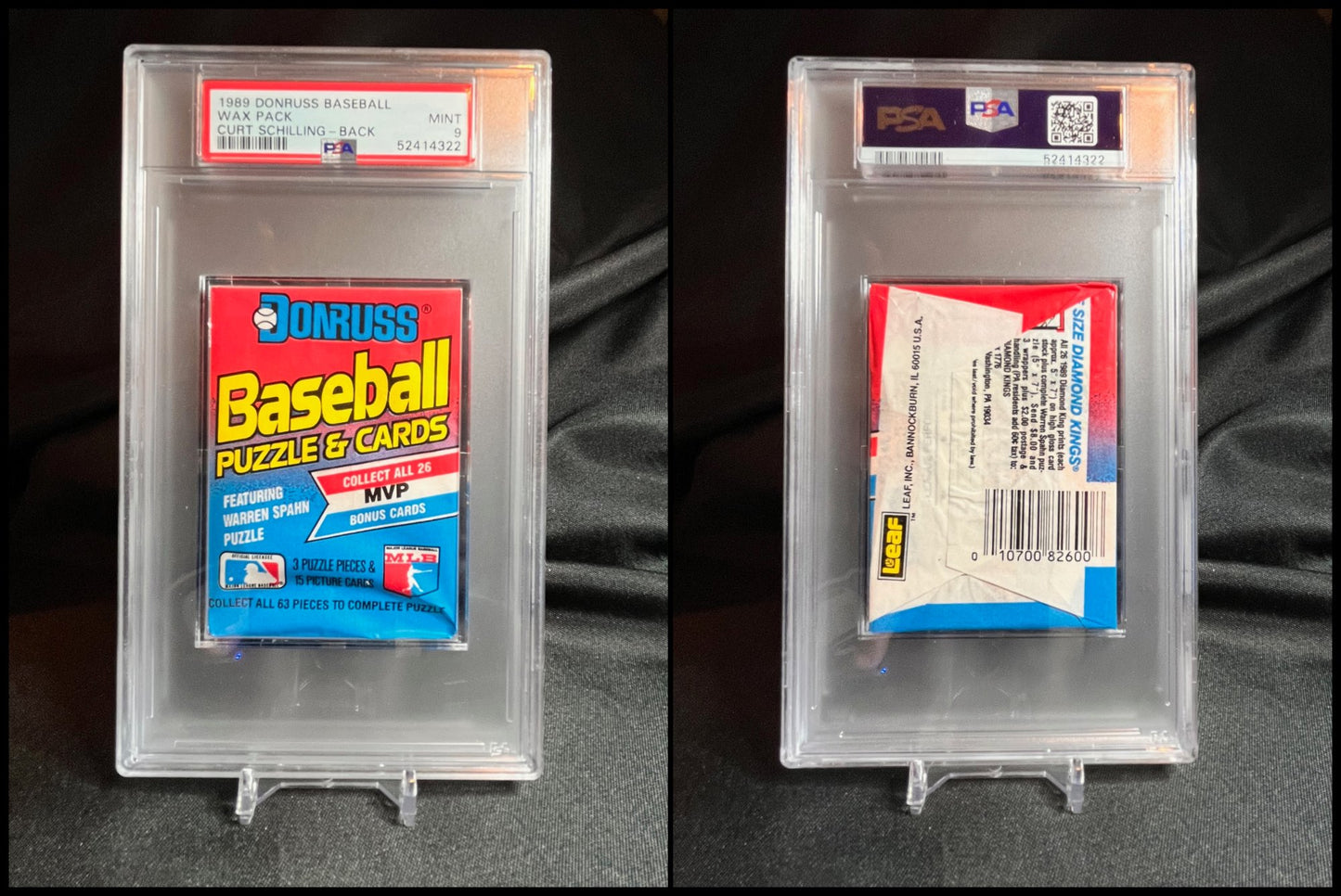 1989 Donruss Wax Pack graded PSA 9 Curt Schilling on back! population 2!