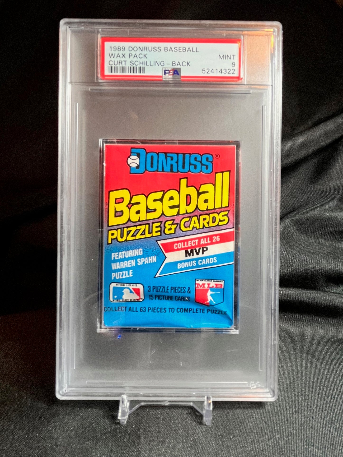 1989 Donruss Wax Pack graded PSA 9 Curt Schilling on back! population 2!