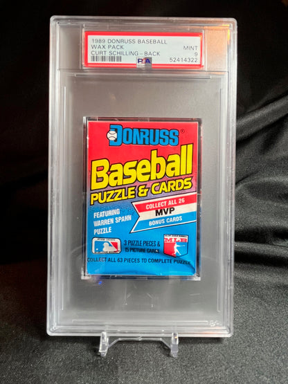 1989 Donruss Wax Pack graded PSA 9 Curt Schilling on back! population 2!