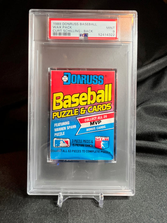1989 Donruss Wax Pack graded PSA 9 Curt Schilling on back! population 2!