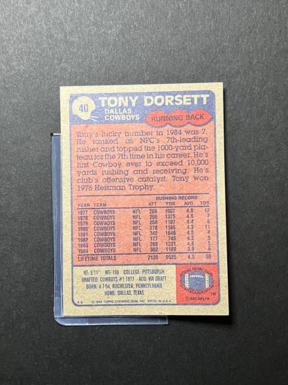 1985 Topps #40 Tony Dorsett