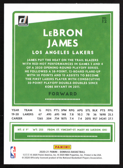 2020-21 Donruss #12 LeBron James