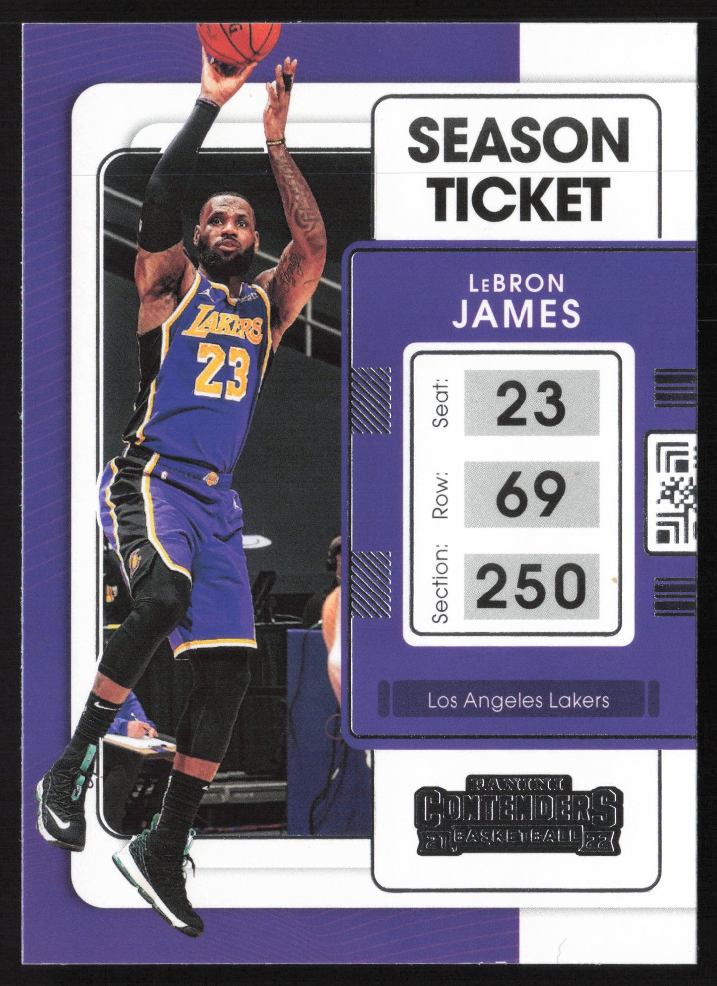 2021-2022 Panini Contenders Season Ticket #62 Lebron James Los Angeles Lakers