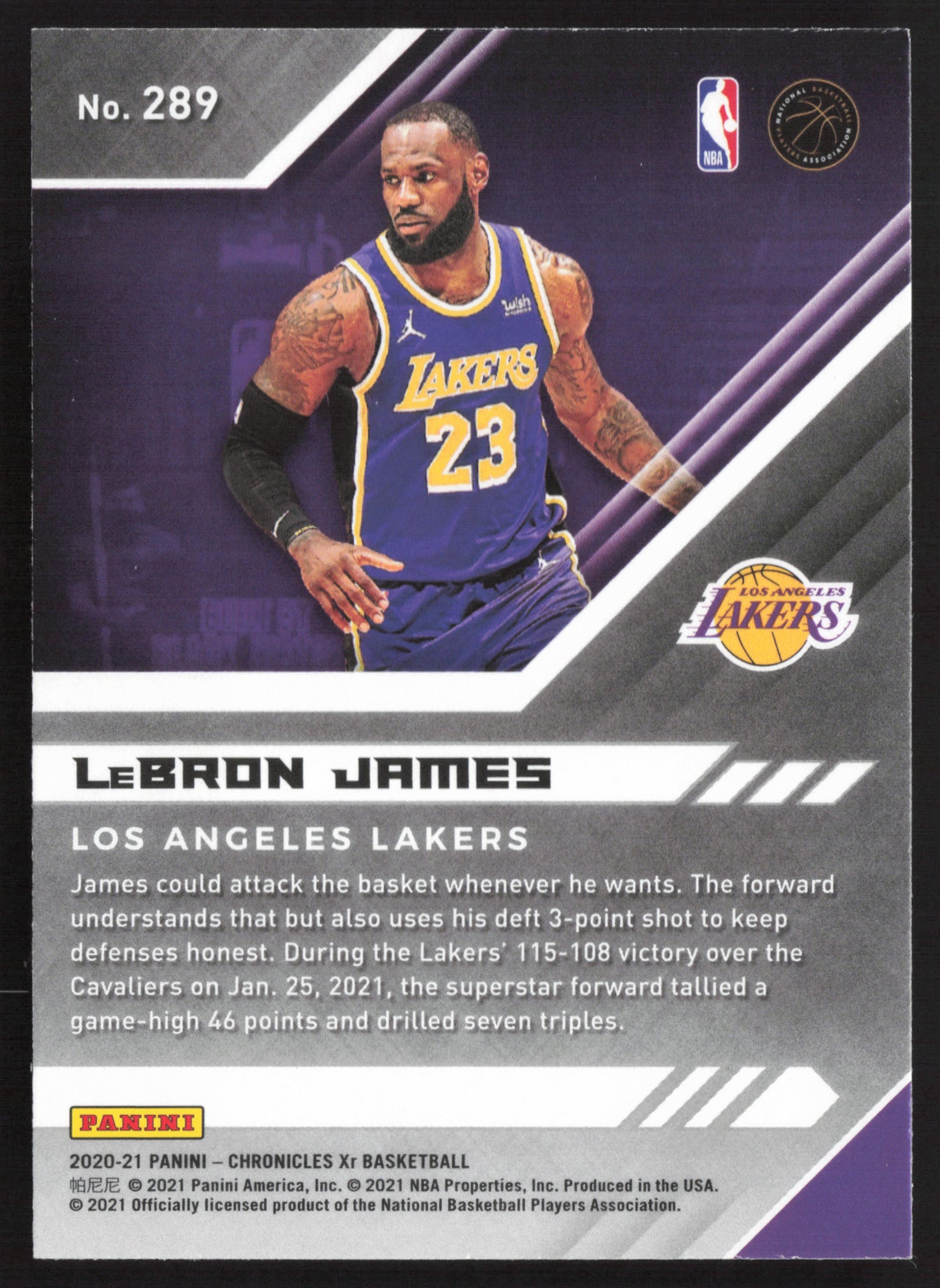 2020-21 Panini Chronicles #289 LeBron James (XR)