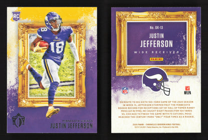 2020 Panini Chronicles Justin Jefferson Gridiron Kings RC #GK-13 Vikings