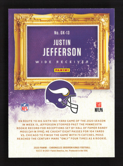 2020 Panini Chronicles Justin Jefferson Gridiron Kings RC #GK-13 Vikings