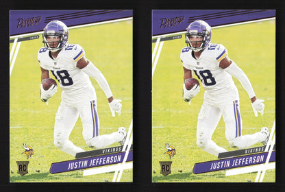 2x 2020 Panini Chronicles Prestige Justin Jefferson Rookie #317 QTY 2!