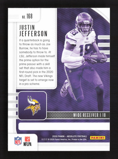 3x 2020 Panini Absolute Justin Jefferson Rookie RC Foil #168 - 3 CARD LOT