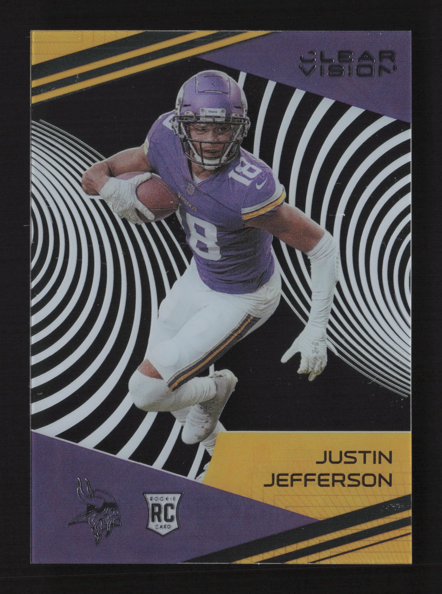 2020 Panini Chronicles Justin Jefferson RC Clear Vision Vikings Rookie #CV-11