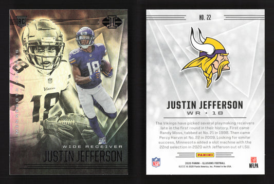 2020 Panini Illusions Justin Jefferson #22 Minnesota Vikings