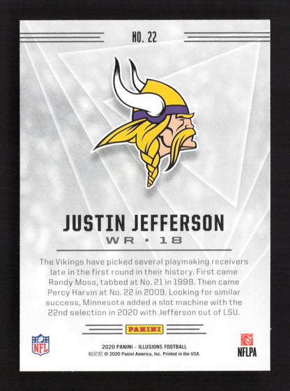 2020 Panini Illusions Justin Jefferson #22 Minnesota Vikings