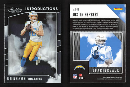 2020 Absolute Introductions Justin Herbert RC Rookie #CV-3