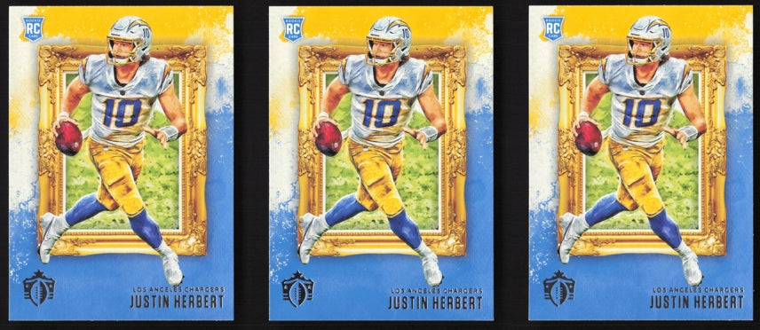 3x 2020 Panini Chronicles Justin Herbert Gridiron Kings #GK-3 QTY 3 Cards!