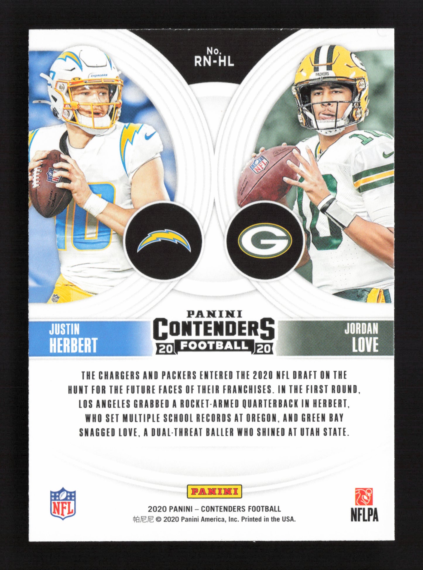 3x 2020 Contenders Justin Herbert / Jordan Love Ruby 1 Red Foil, 2 Base #RN-HL