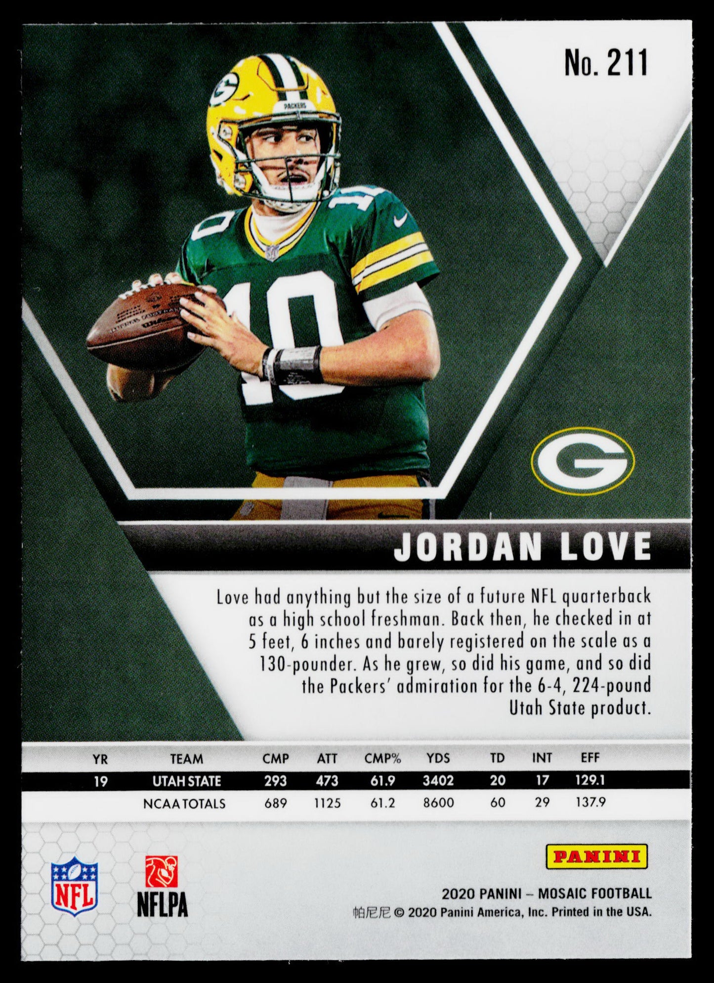 2020 Panini Mosaic - Rookies #211 Jordan Love (RC)