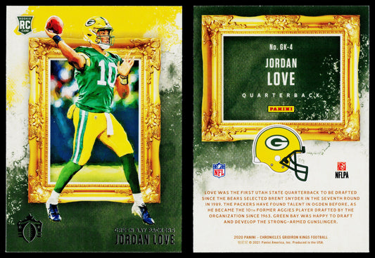 2020 Panini Chronicles Jordan Love #GK-4 Gridiron Kings Rookie RC