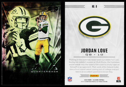 Jordan Love 2020 Panini Illusions Football #8 Rookie Green Bay Packers