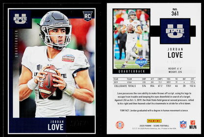 2020 Score #361 Jordan Love Black RC