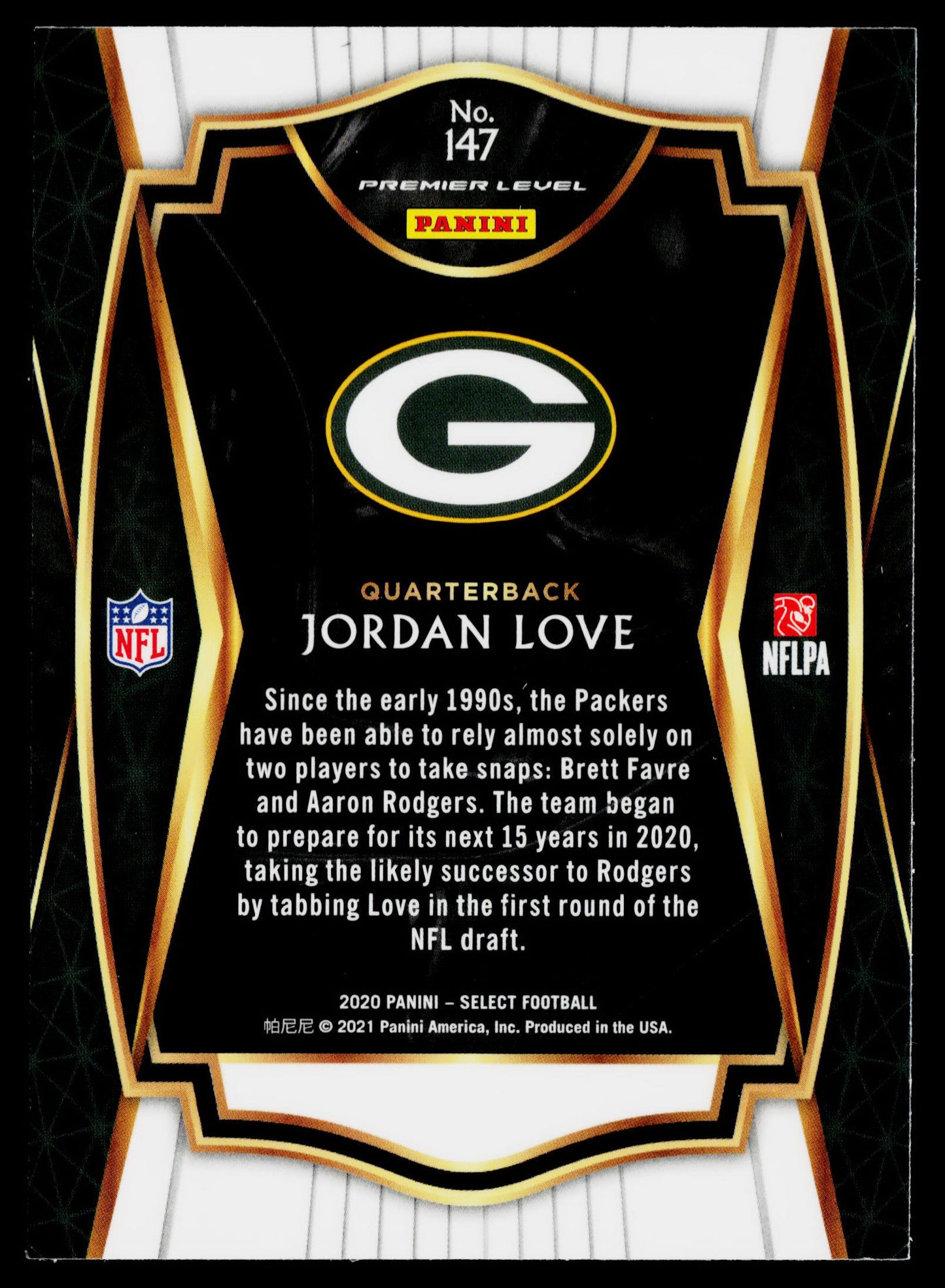 2x 2020 Panini Select - Premier Level #147 & #47 Jordan Love (RC) 2 card lot!