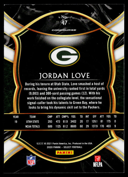 2x 2020 Panini Select - Premier Level #147 & #47 Jordan Love (RC) 2 card lot!