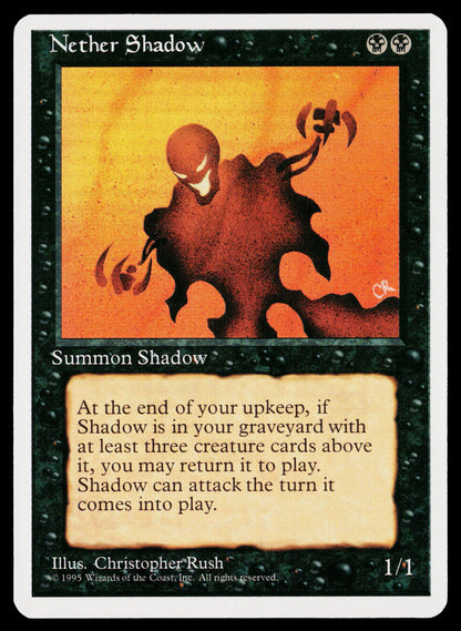 3x NETHER SHADOW Magic The Gathering MTG 4th Edition Unplayed NM-MINT QTY 3