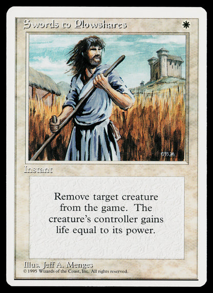 SWORDS TO PLOWSHARES Magic The Gathering MTG 4th Edition Unplayed NM-MINT